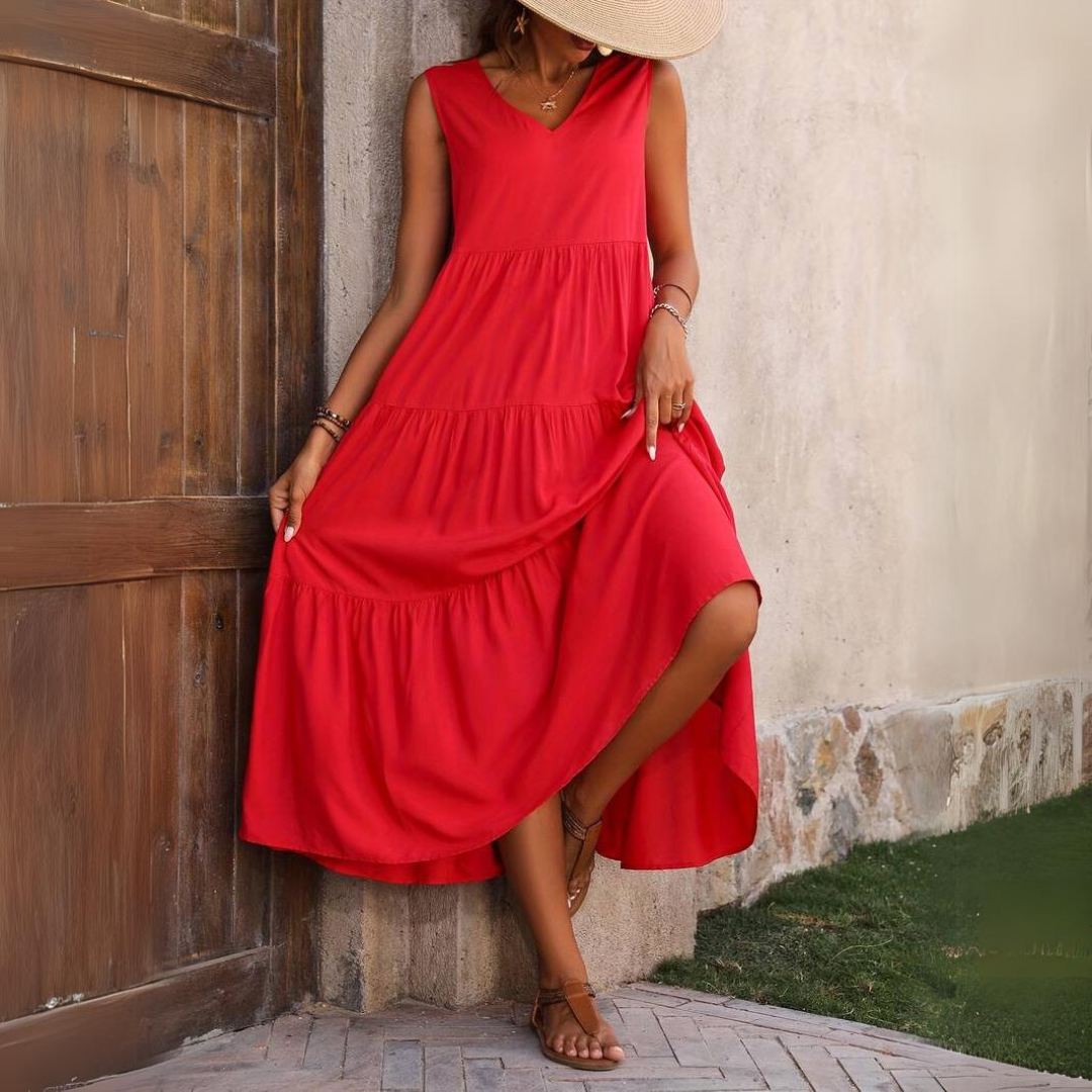 Sara | Losse V-hals Jurk