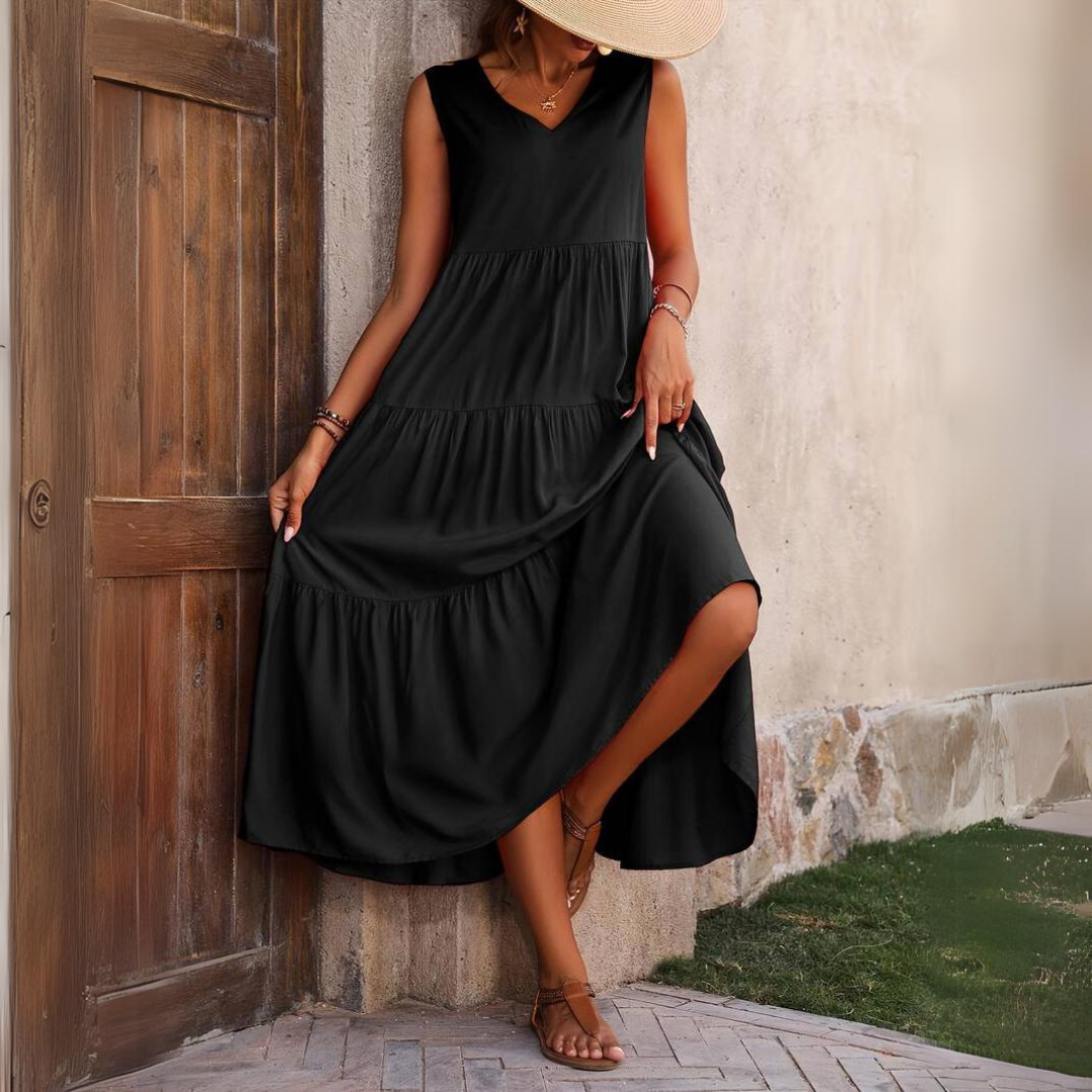Sara | Losse V-hals Jurk